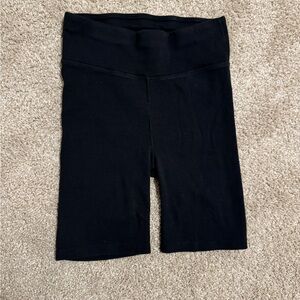 Pact Organic Cotton High Rise Ribbed Biker Shorts Size Medium Black